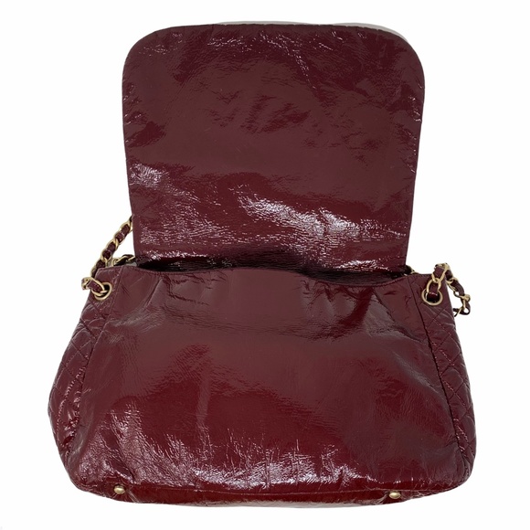 Chanel Accordion Patent Timeless Flap Bag Burgundy - Picture 10 of 12